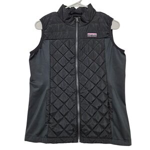 Simply Southern Quilted Vest Womens Sz SM Black Zip Up Puffer Gilet Winter Zipup